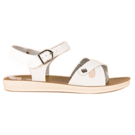 Sandali bianchi con fibbia bianco