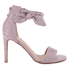 Bestelle Sandali con zip in camoscio viola multicolore