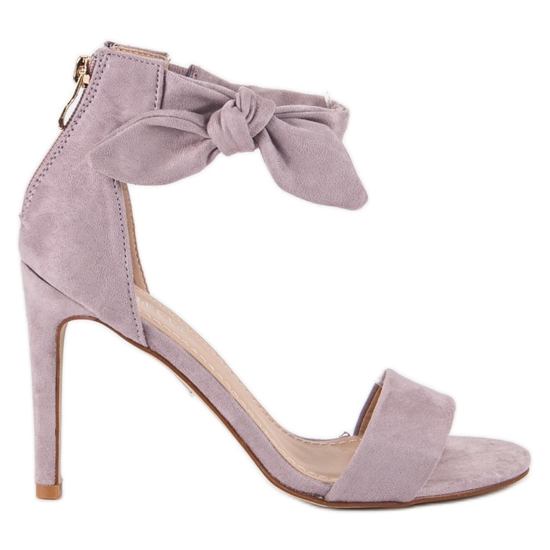 Bestelle Sandali con zip in camoscio viola multicolore