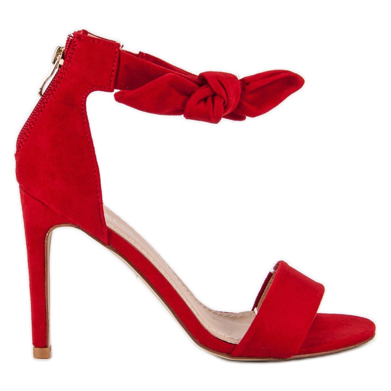 Bestelle Sandali con zip in camoscio rosso