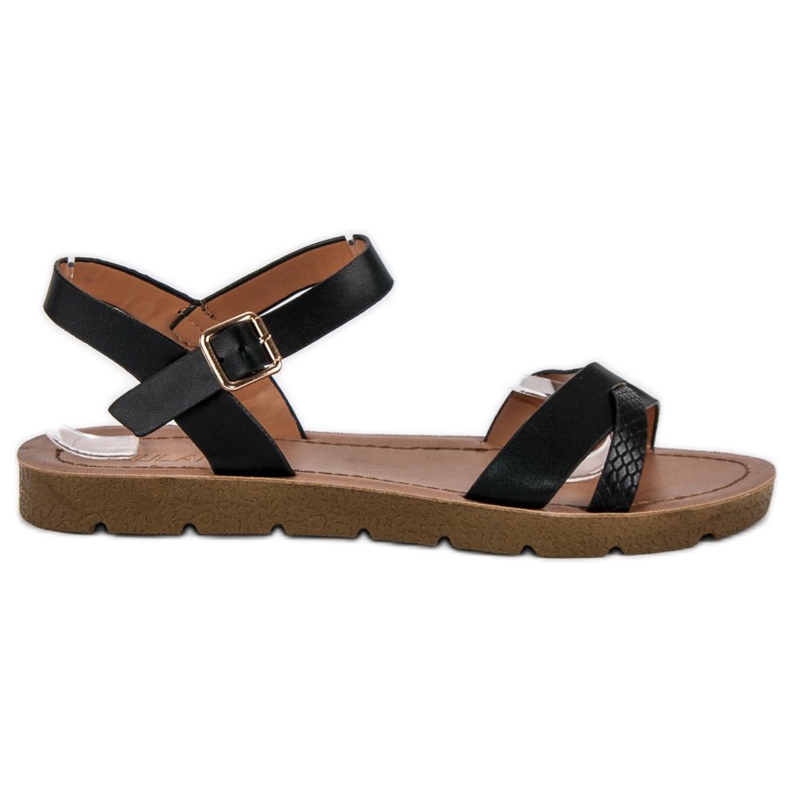 Sandali piatti neri nero