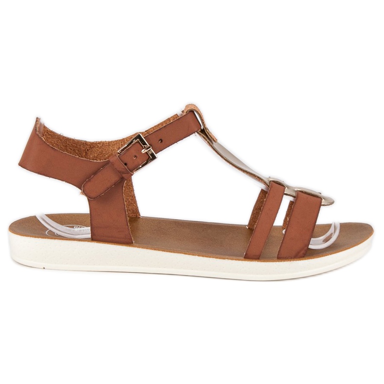 Sandali chiusi con fibbia marrone