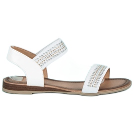 Super Mode Sandali bianchi con elastico bianco