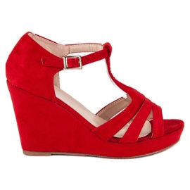 Sandali con zeppa rossi rosso