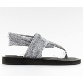 Sandali grigi, cotone, grigio DD81P
