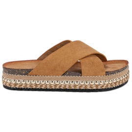 Flyfor Ciabatte boho cammello marrone
