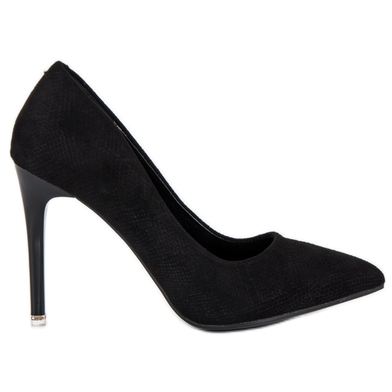 Scarpe col tacco nere in camoscio nero