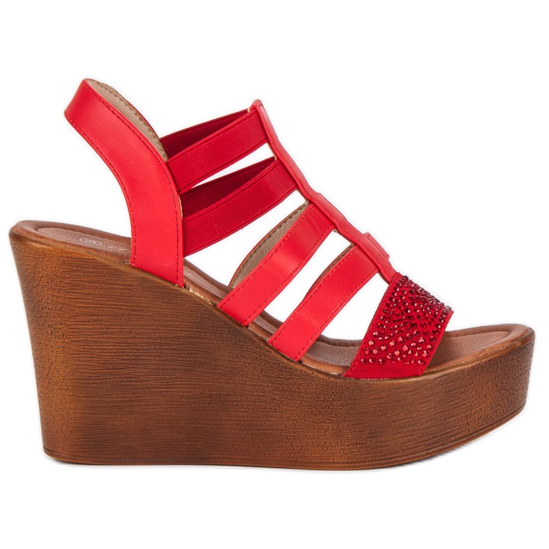 Renda Sandali leggeri con zeppa rosso