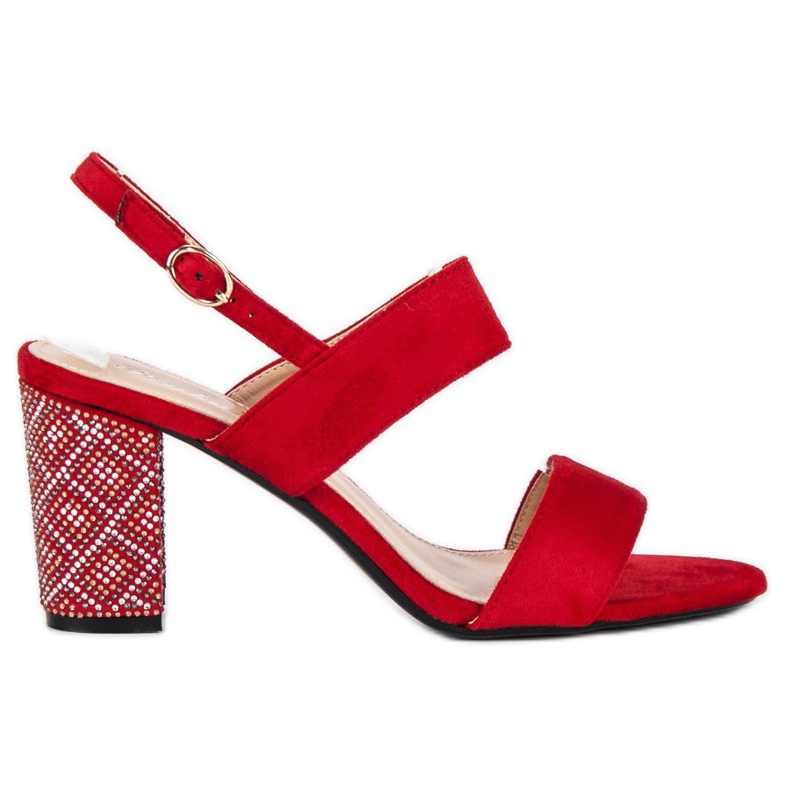 Sandali alla moda con perline rosso