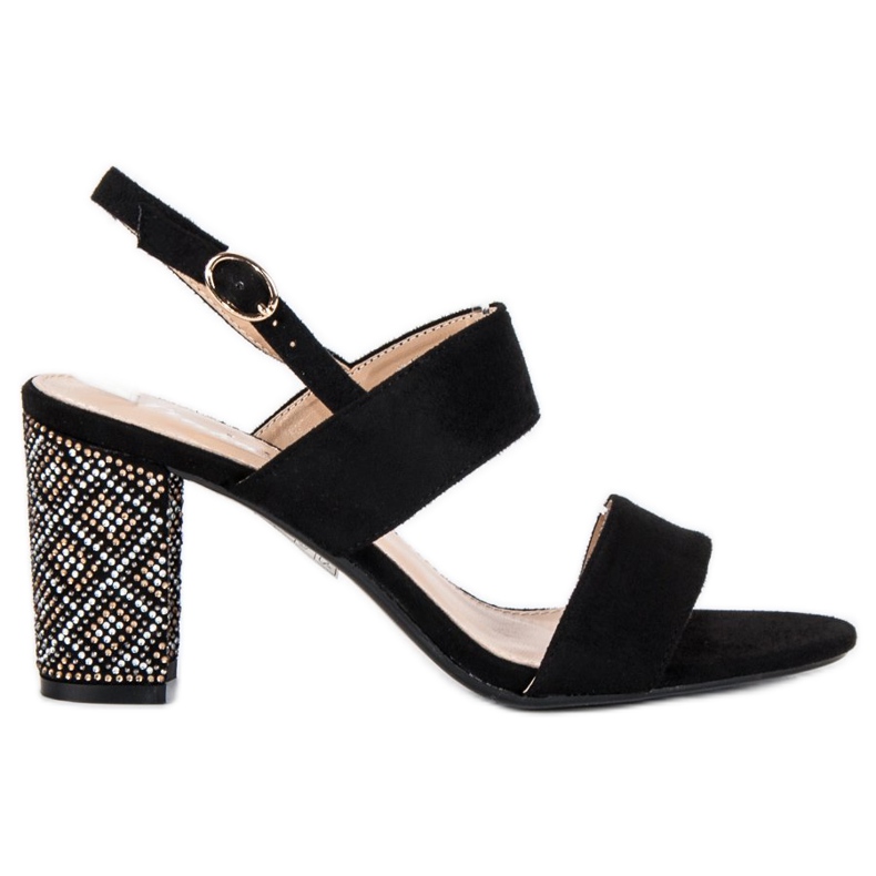 Sandali alla moda con perline nero