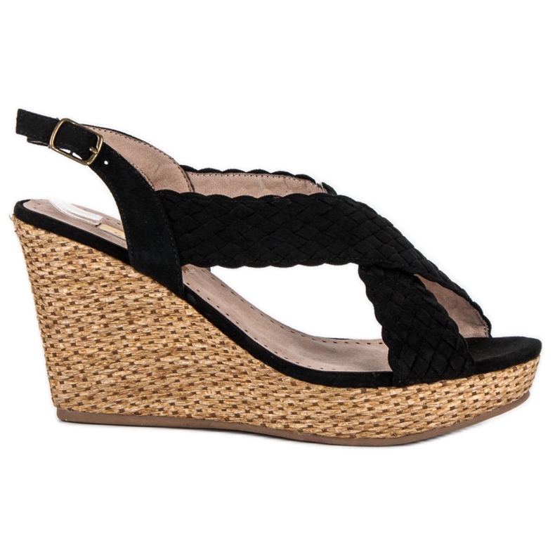 Corina Sandali con zeppa casual nero