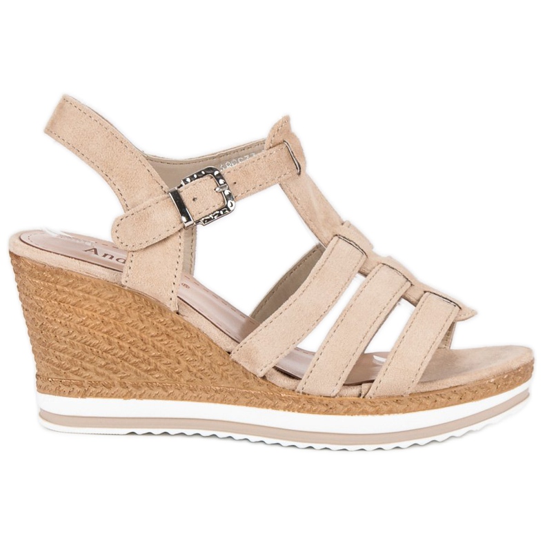 Sandali con zeppa beige