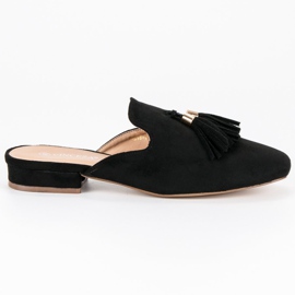 Vinceza Pantofole in camoscio nero