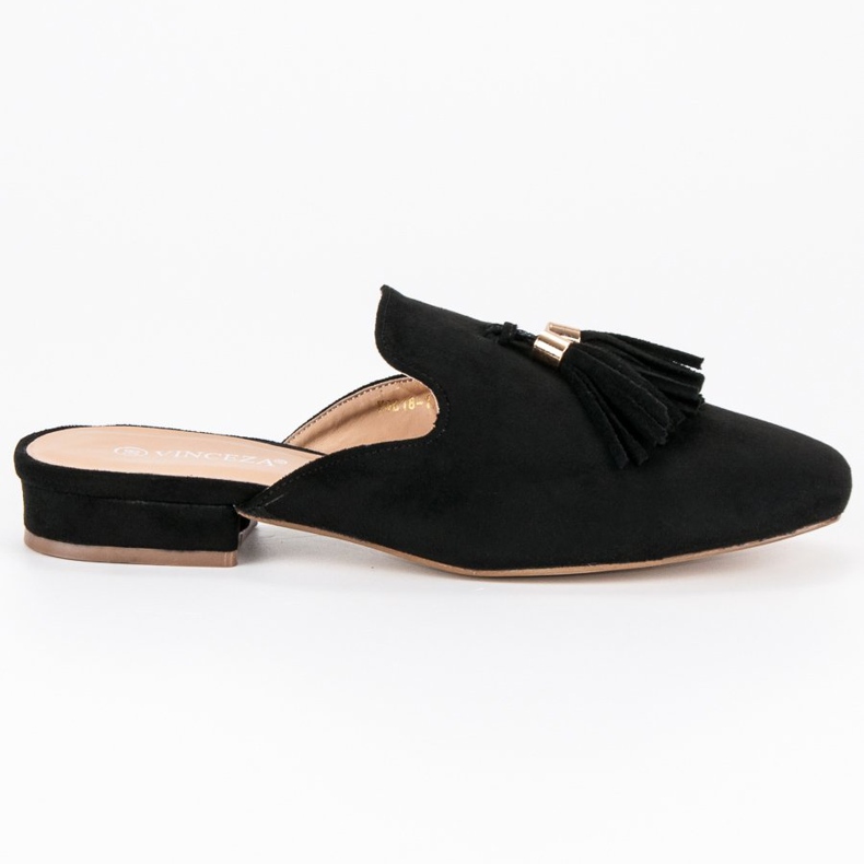 Vinceza Pantofole in camoscio nero