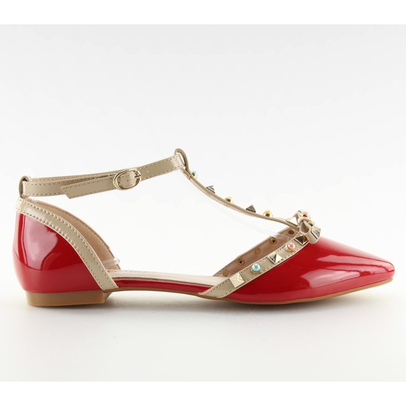 Ballerine con borchie rosse DM29P rosse rosso