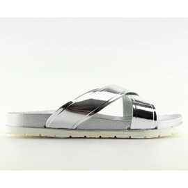 Ciabatte argento effetto specchio CK46P argento grigio