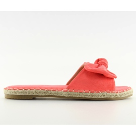 Arancio 8758 Ciabatte rosse con fiocco arancia