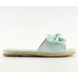 Menta 8758 pantofole verdi con fiocco verde