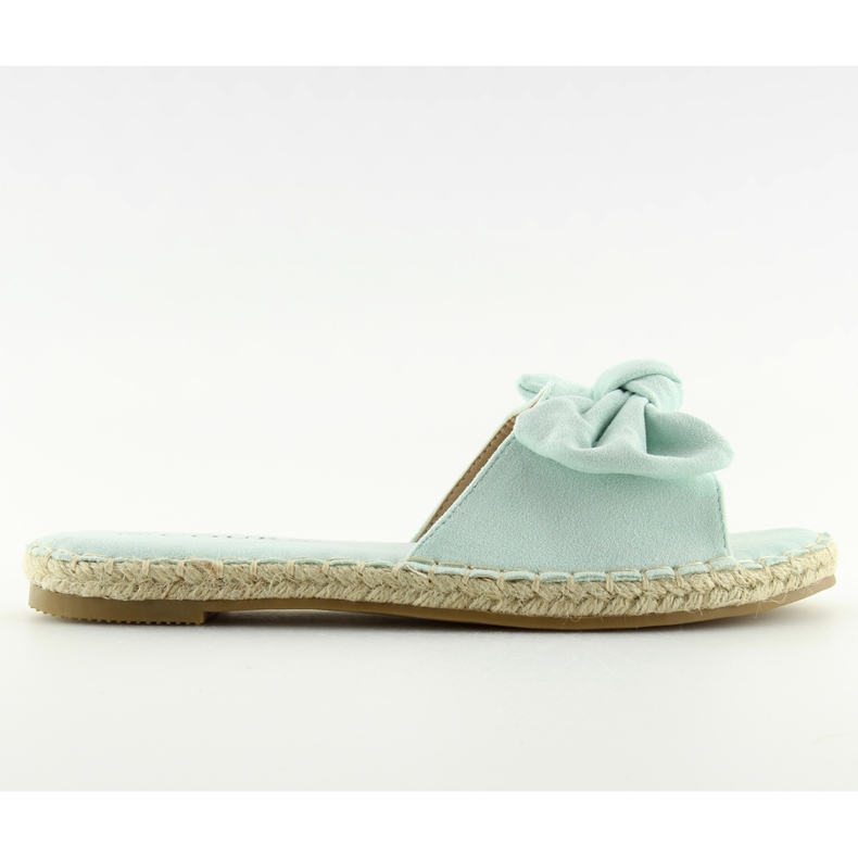Menta 8758 pantofole verdi con fiocco verde