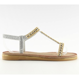 Sandali donna argento S37-san Silver grigio