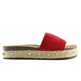 Rosso LS51 Ciabatte espadrillas rosse