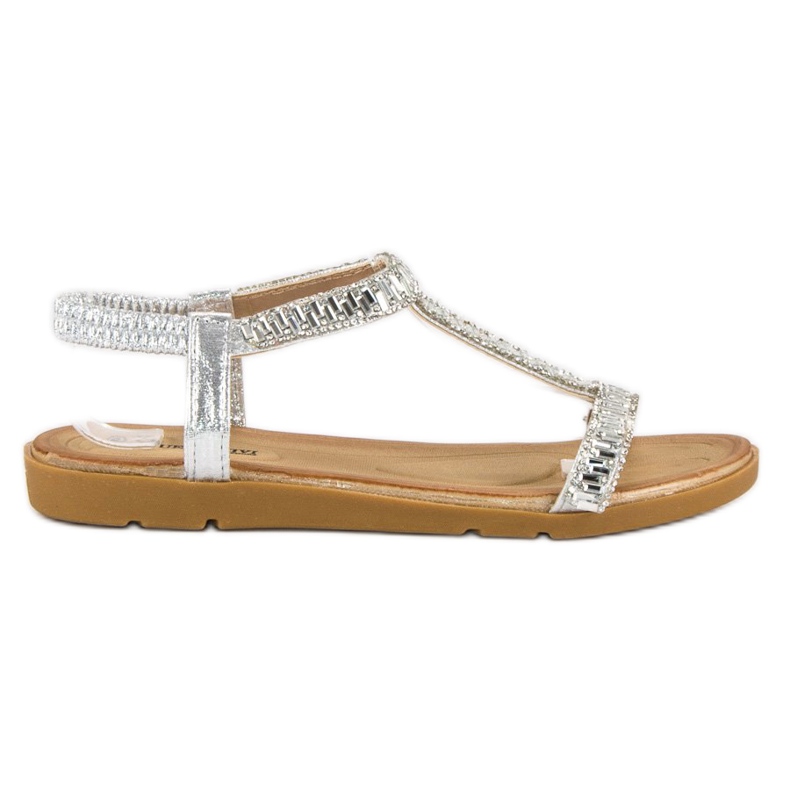Queen Vivi Sandali argento con elastico grigio