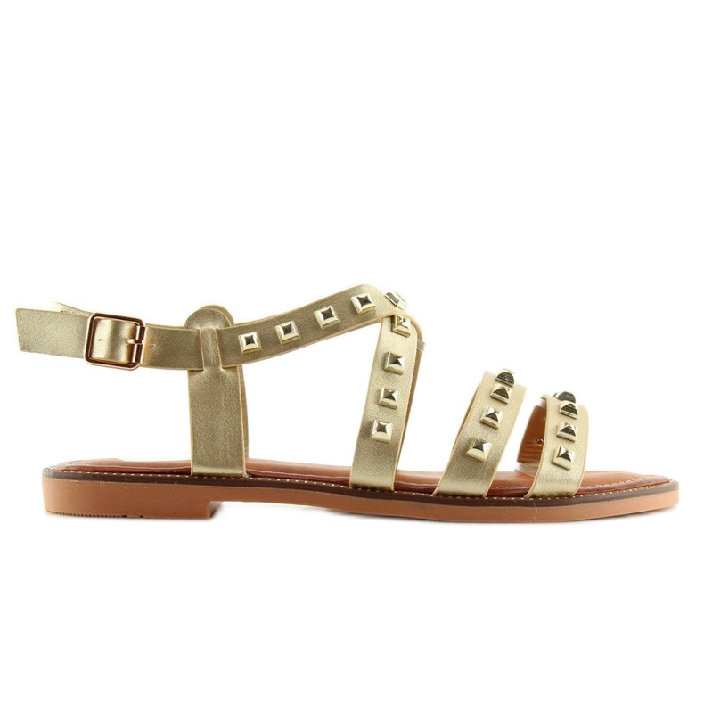 Sandali con borchie dorate M-520 Gold d'oro