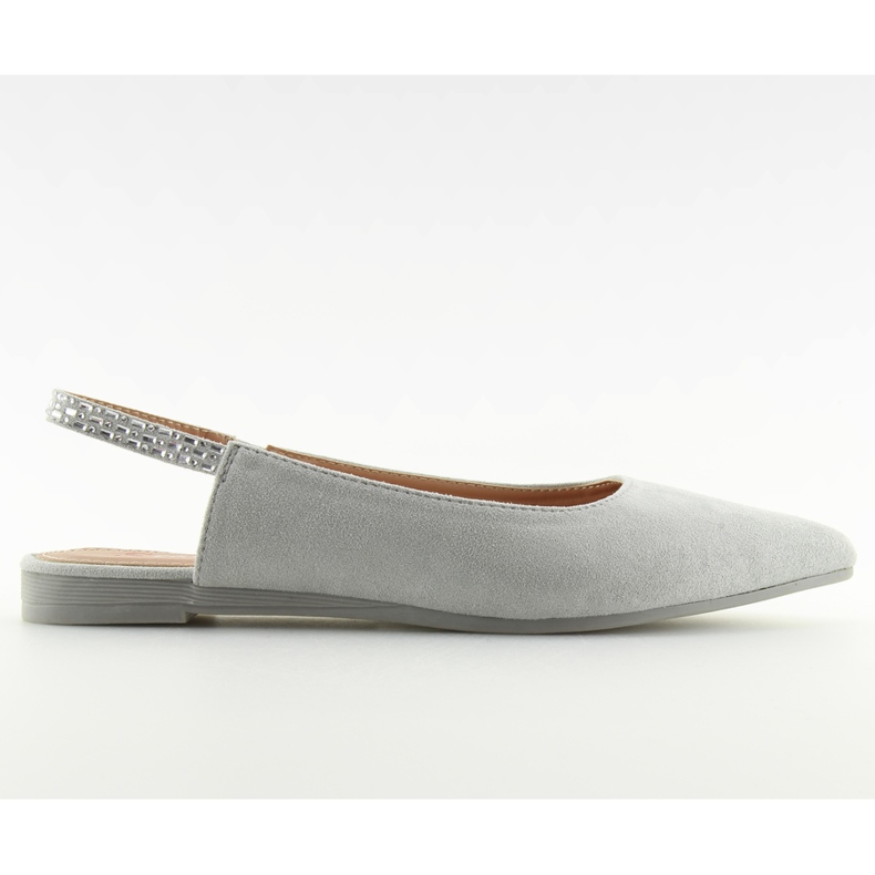 Ballerine grigie con tacco aperto JL39P argento grigio