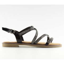 Sandali con zirconi neri K952 Black nero