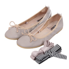 Ballerine con doppio nastro 1193 Grigio