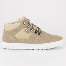 Invito Scarpe da ginnastica in pelle sopra la caviglia beige