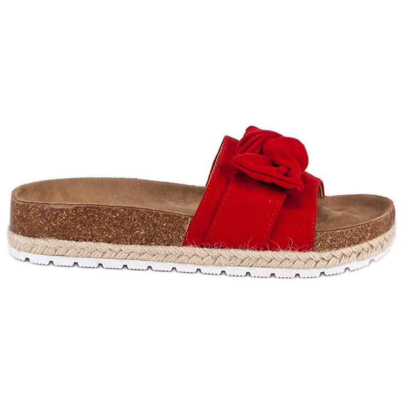 Ciabatte rosse con fiocco rosso