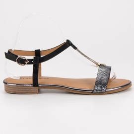 L. Lux. Shoes Sandali piatti neri nero