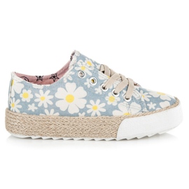 Kylie Espadrillas di scarpe da ginnastica in margherite bianca blu giallo