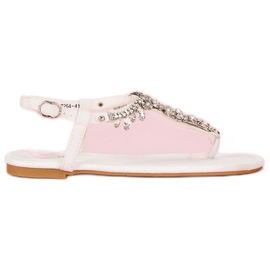 Vices Morse per sandali piatti eleganti bianco