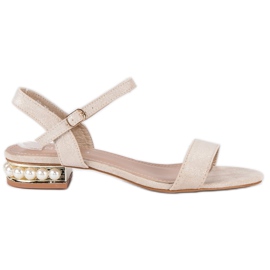 Nio Nio Sandali beige con perle
