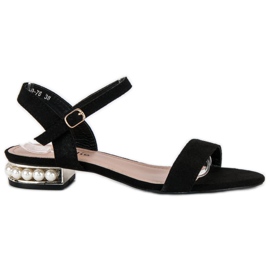Nio Nio Sandali neri con perle nero