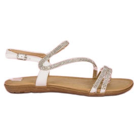 Encor Sandali bianchi chiusi con fibbia bianco grigio