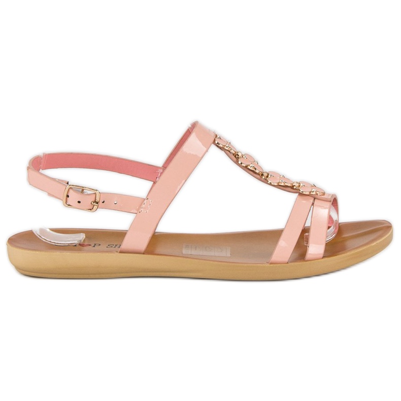 Top Shoes Sandali Laccati Con Fibbia rosa