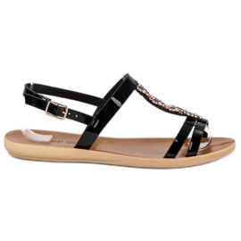 Top Shoes Sandali Laccati Con Fibbia nero