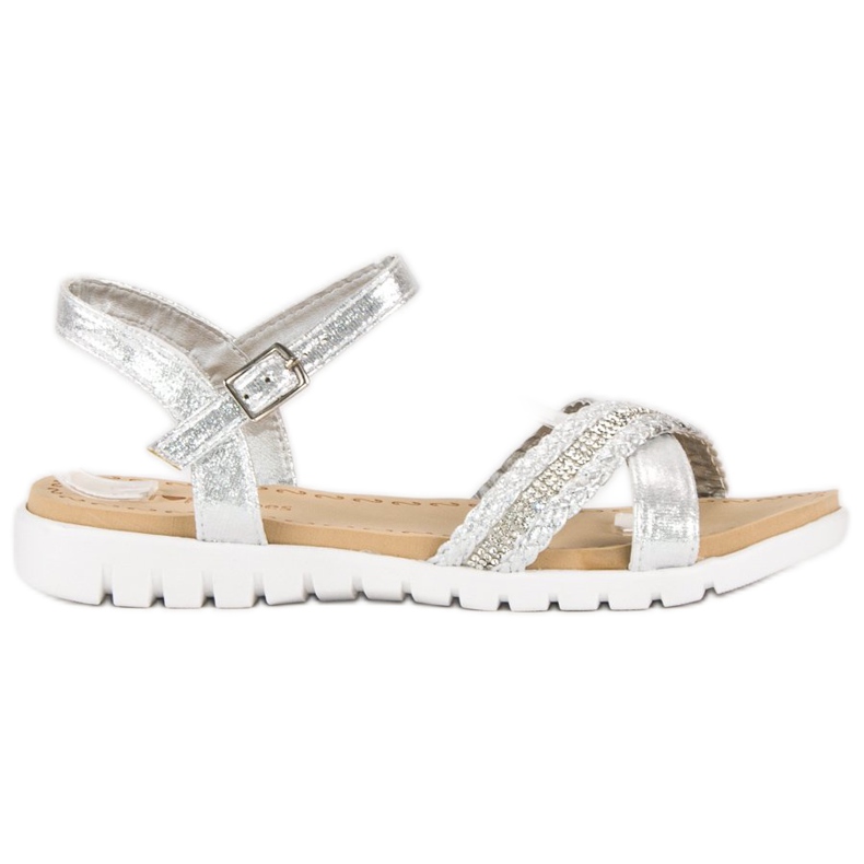 Top Shoes Sandali piatti argento grigio