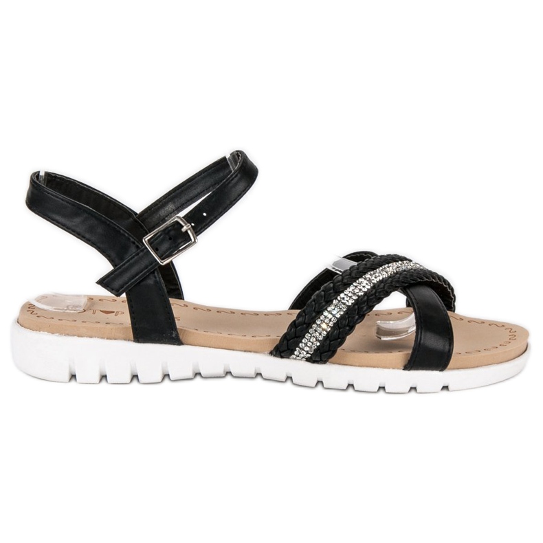 Top Shoes Sandali piatti neri nero