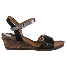 Sandali con zeppa Vinceza nero