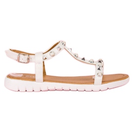 Sandali Piatti Con Strass bianca