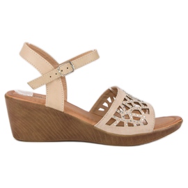 Renda Eleganti sandali con zeppa marrone