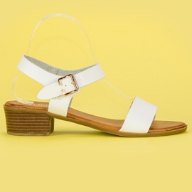 Licean Sandali con tacco basso bianco