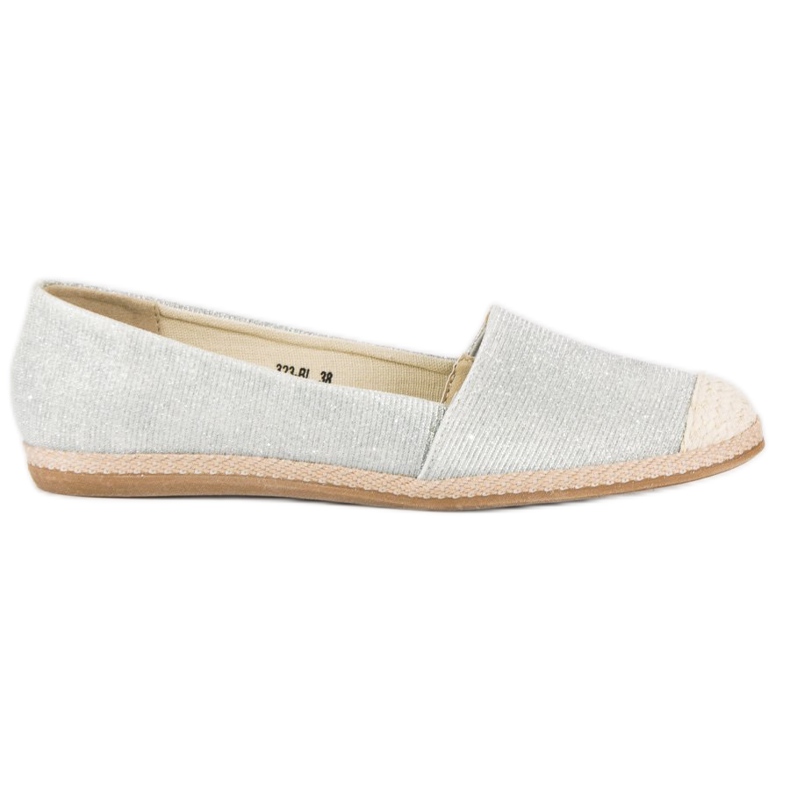 Espadrillas glitterate grigio
