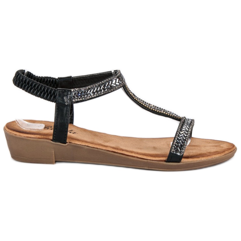 Renda Sandali neri con elastico nero