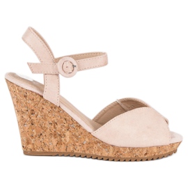Sandali con zeppa in sughero marrone