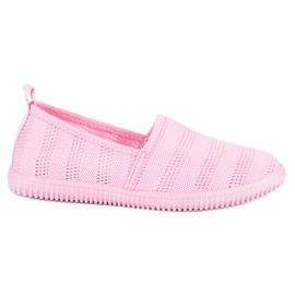 Sneakers in tessuto traforato rosa